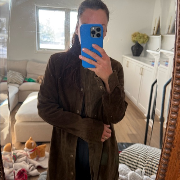 Massimo Dutti 100% goats leather long jacket size medium - Picture 8 of 9